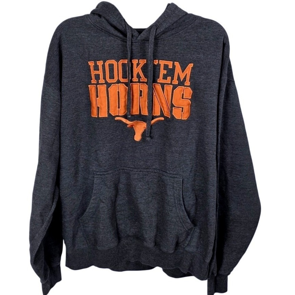 We Are Texas UT‎ Longhorns Hook Em Horns Hoodie Charcoal Orange Mens 2XL NCAA